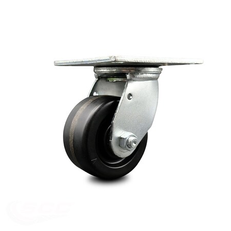 Service Caster 4 Inch Phenolic Wheel with Large Top Plate Swivel Caster SCC-30CS420-PHR-TP3